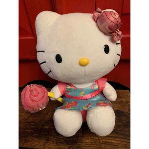 Hello Kitty Sanrio Plush 9" Candy Lollipop Stuffd Animal Toy Clean Spot Free EUC